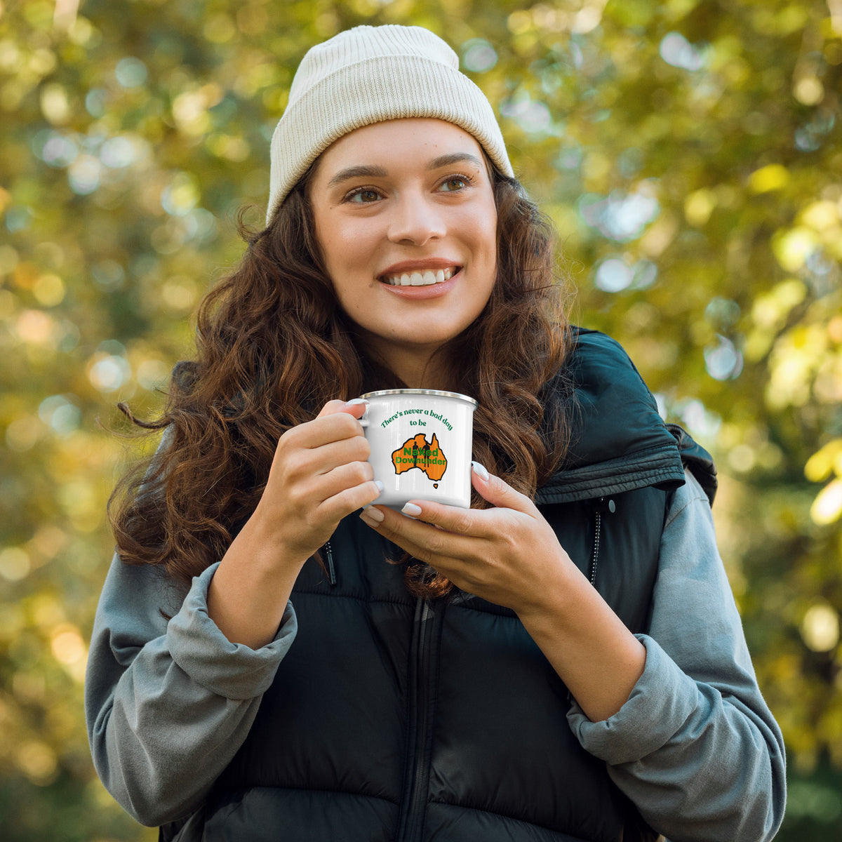 Naked Downunder There's Never a Bad Day to Be Naked Downunder Enamel Camp Mug