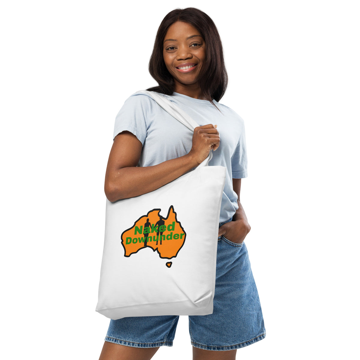 Naked Downunder Cotton Tote Bag – White