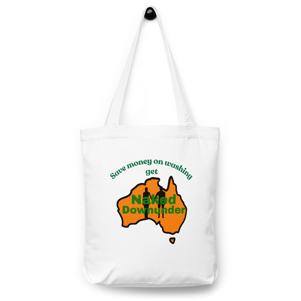 Naked Downunder Save Money on Washing Cotton Tote Bag – White