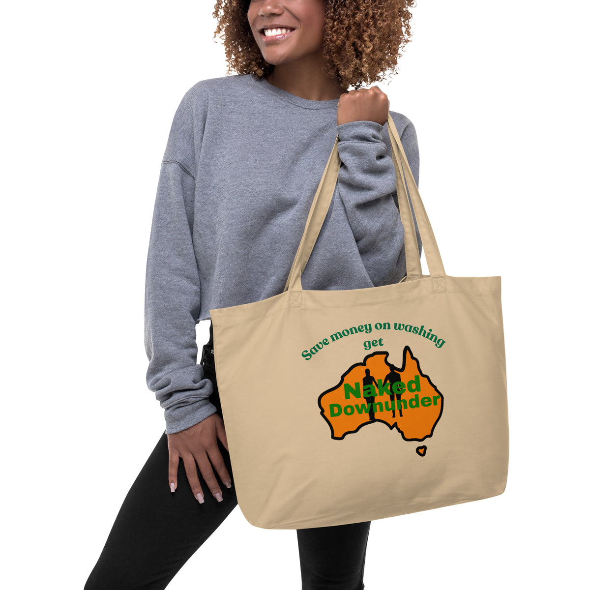 Naked Downunder Save Money on Washing Large Organic Tote Bag – Oyster