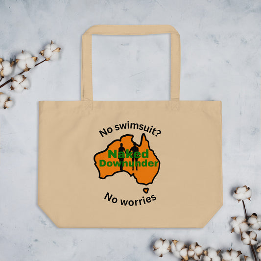 Naked Downunder No Swimsuit, No Worries Large Organic Tote Bag – Oyster