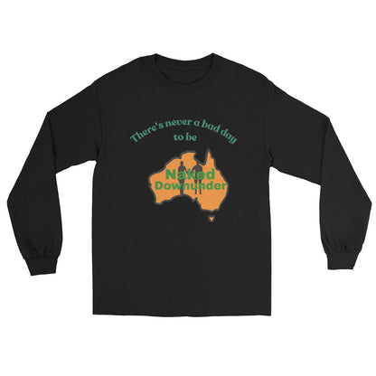 Naked Downunder There's Never a Bad Day to Be Naked Downunder Men's Long-Sleeve Shirt – Black