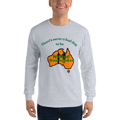 Naked Downunder There's Never a Bad Day to Be Naked Downunder Men's Long-Sleeve Shirt