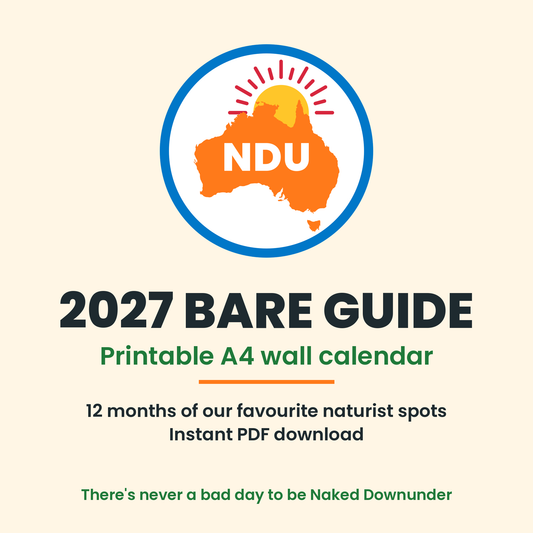 2027 Bare Guide printable A4 wall calendar by Naked Downunder