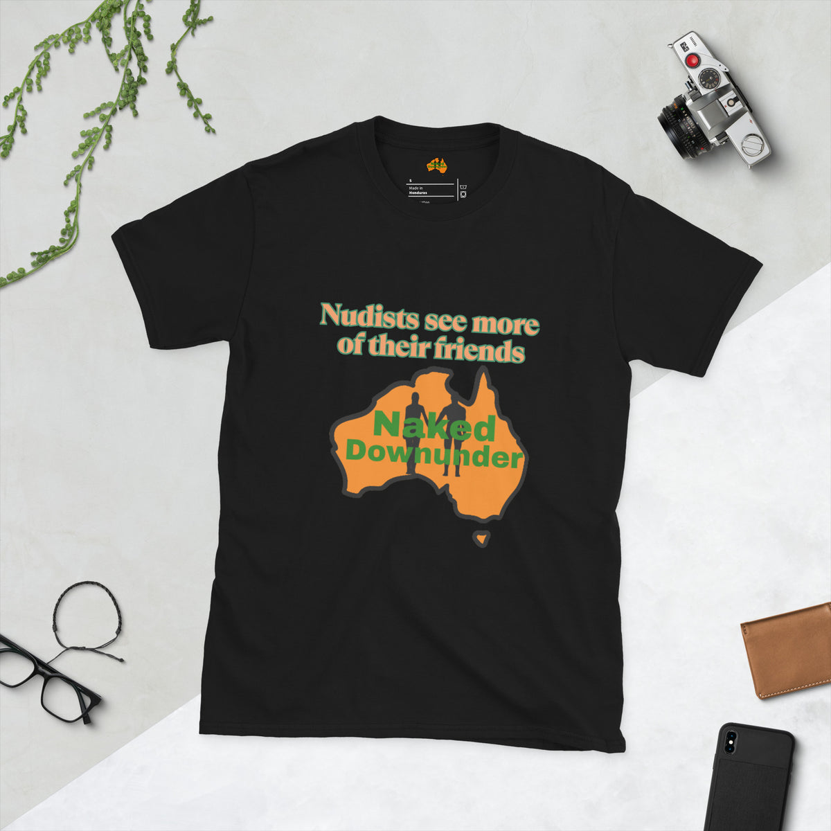 Naked Downunder Nudists see more of their friends NDU Short-Sleeve Unisex T-Shirt – Black
