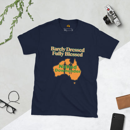 Naked Downunder Barely Dressed Unisex T-Shirt – Navy