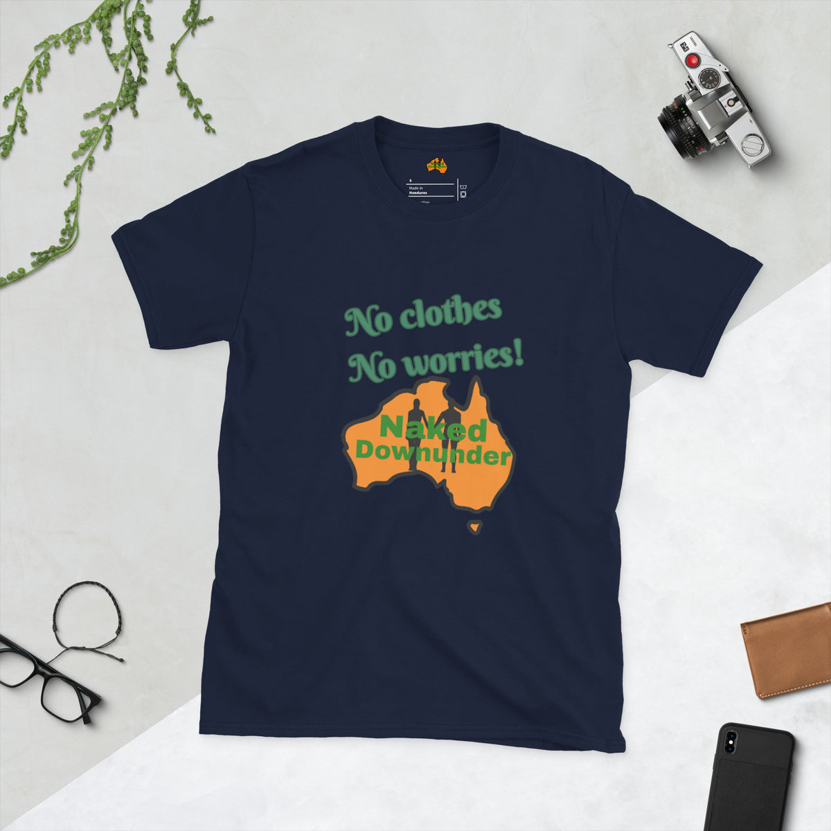 Naked Downunder No Clothes Unisex T-Shirt – Navy