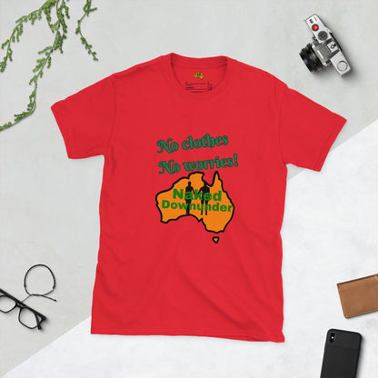 Naked Downunder No Clothes Unisex T-Shirt – Red