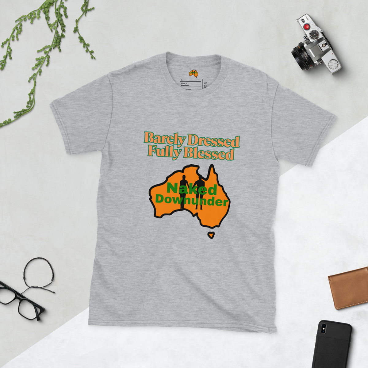 Naked Downunder Barely Dressed Unisex T-Shirt – Sport Grey