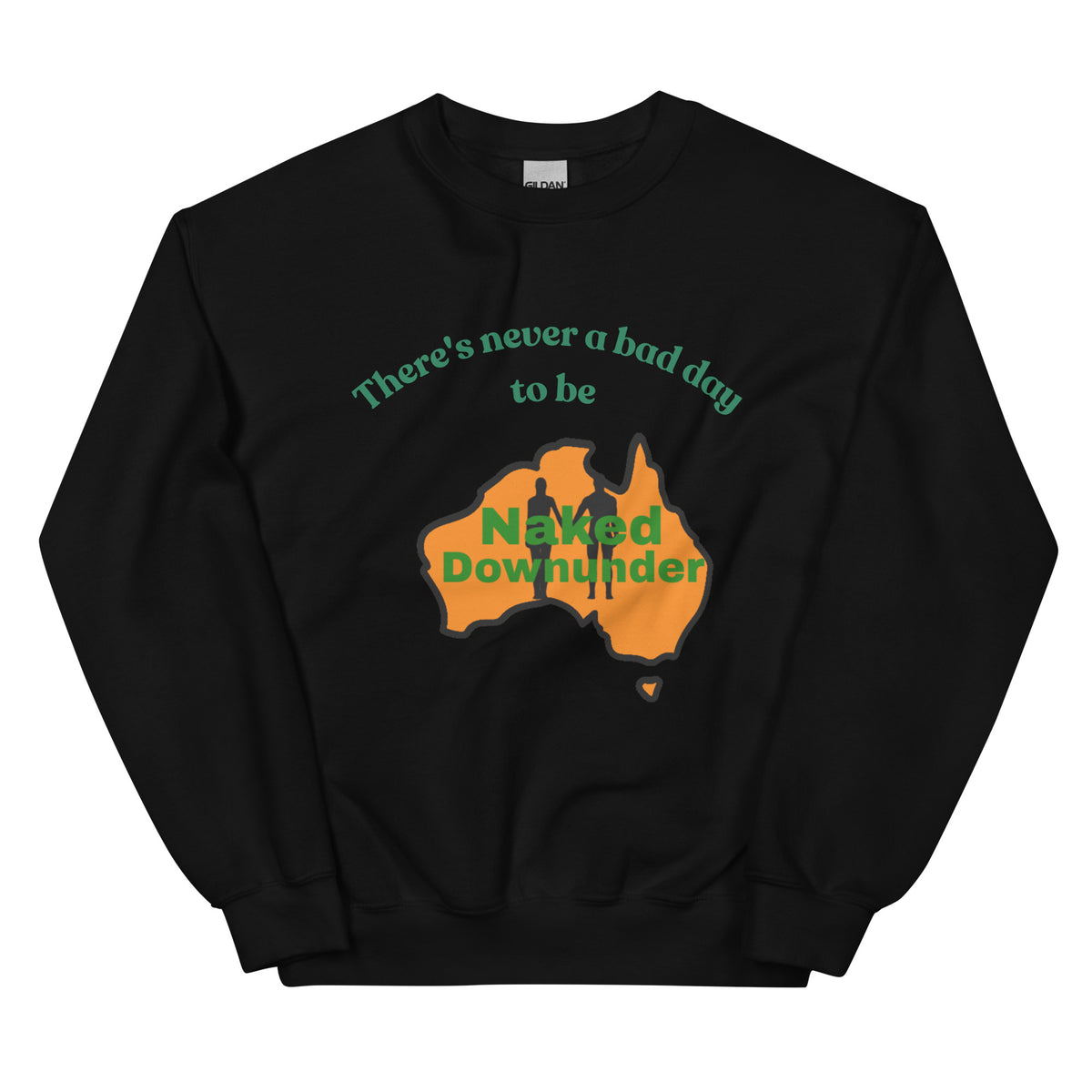 Naked Downunder There's Never a Bad Day to Be Naked Downunder Crew Sweatshirt – Black