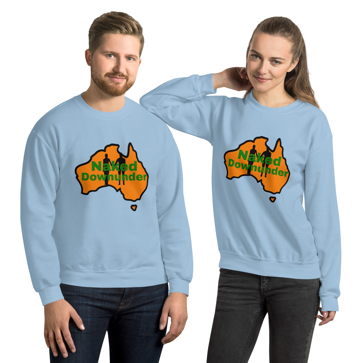 Naked Downunder Crew Sweatshirt – Light Blue