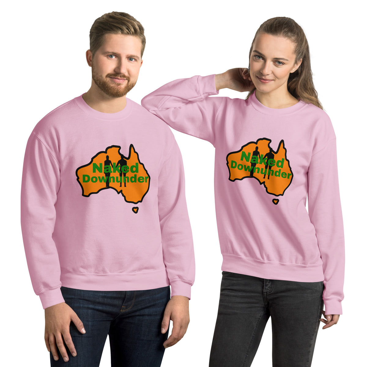Naked Downunder Crew Sweatshirt – Light Pink