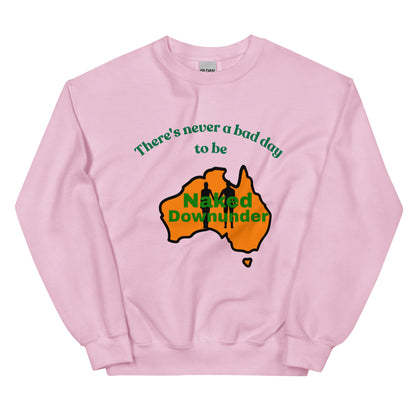 Naked Downunder There's Never a Bad Day to Be Naked Downunder Crew Sweatshirt – Light Pink