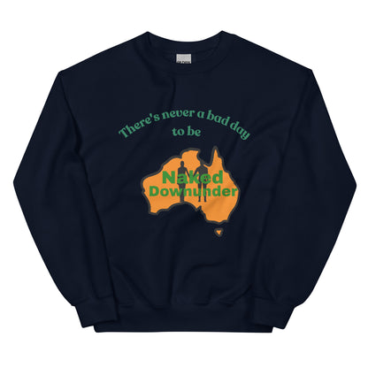 Naked Downunder There's Never a Bad Day to Be Naked Downunder Crew Sweatshirt – Navy