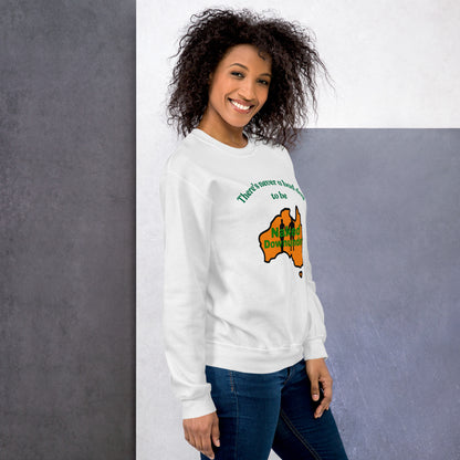 Naked Downunder There's Never a Bad Day to Be Naked Downunder Crew Sweatshirt – White