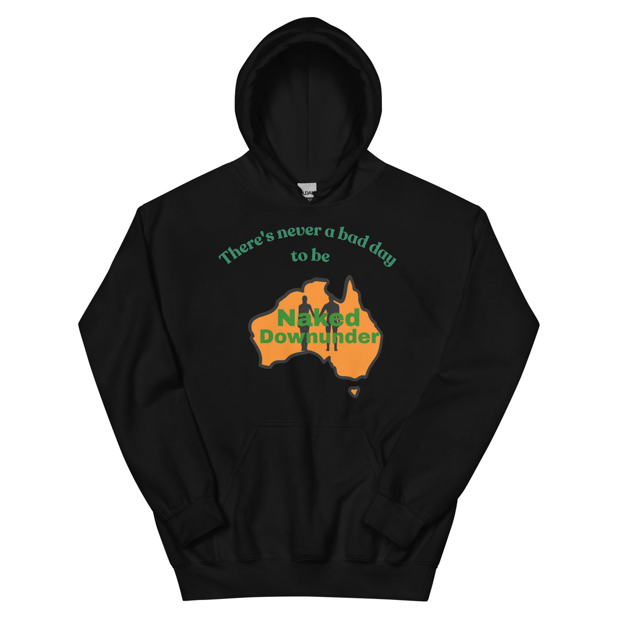 Naked Downunder There's Never a Bad Day to Be Naked Downunder Unisex Hoodie – Black