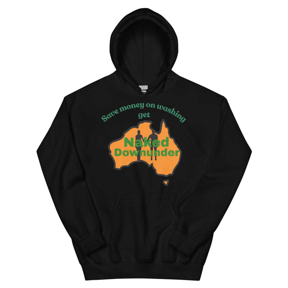 Naked Downunder Save Money on Washing Unisex Hoodie – Black
