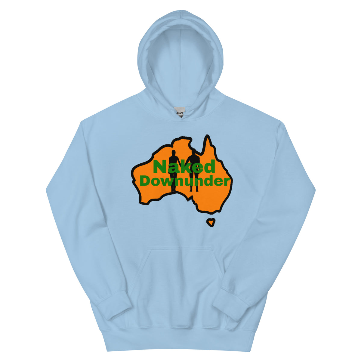 Naked Downunder Unisex Hoodie – Light Blue