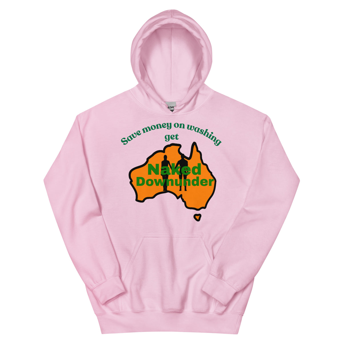 Naked Downunder Save Money on Washing Unisex Hoodie – Light Pink