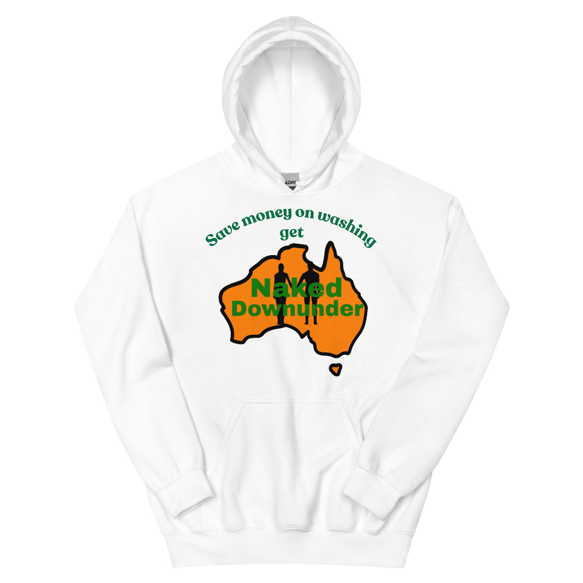 Naked Downunder Save Money on Washing Unisex Hoodie – White