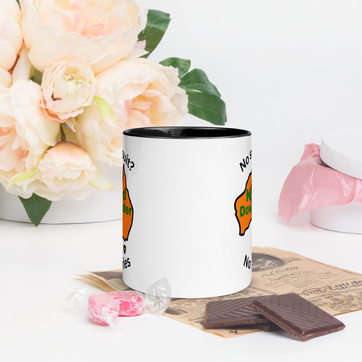 Naked Downunder No Swimsuit, No Worries Mug with Colour Inside