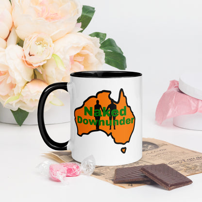 Naked Downunder Mug with Colour Inside – Black