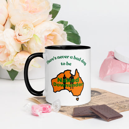 Naked Downunder There's Never a Bad Day to Be Naked Downunder Mug with Colour Inside