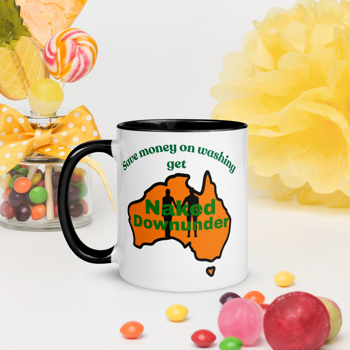 Naked Downunder Save Money on Washing Mug with Colour Inside
