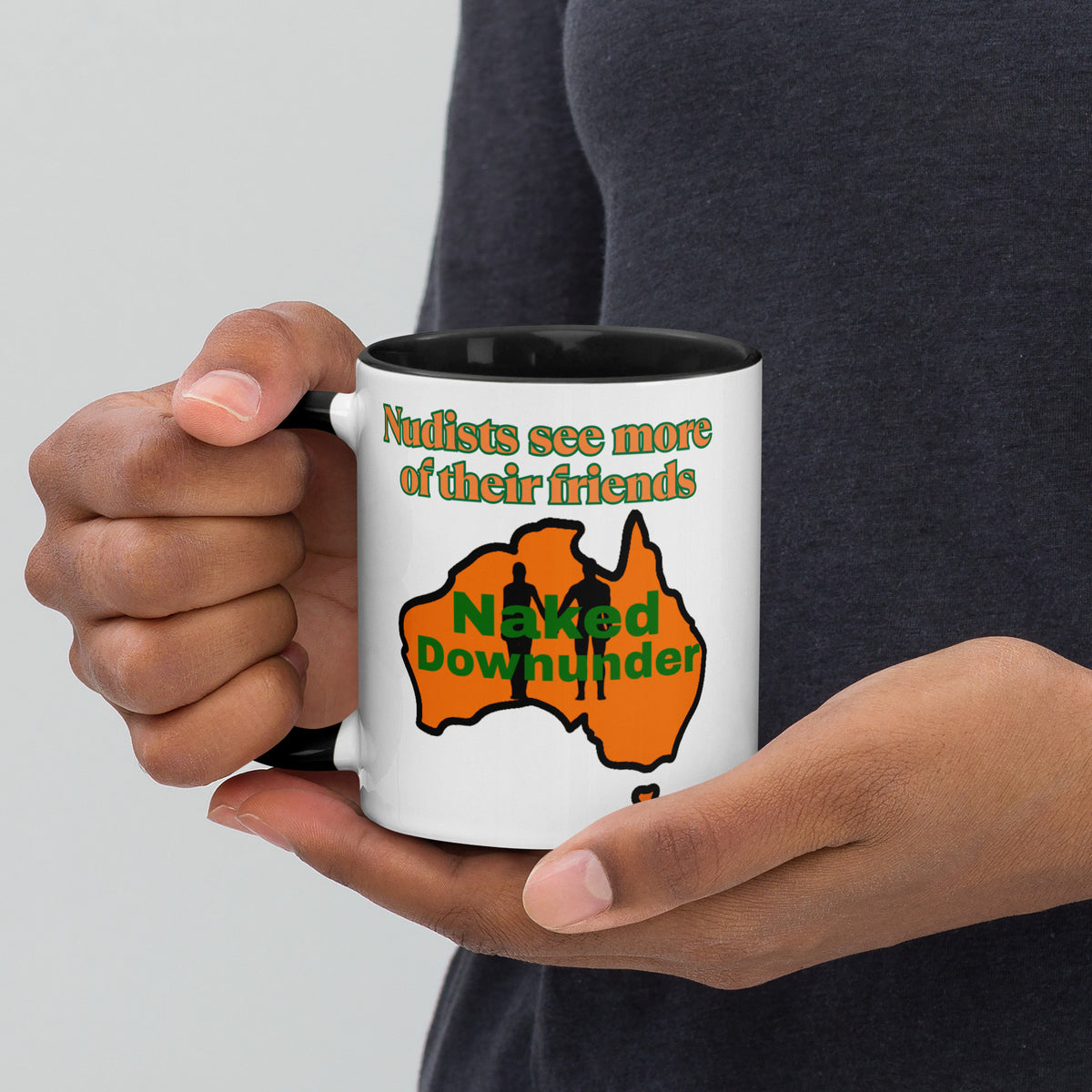 Naked Downunder Nudists see more of their friends NDU Mug with Colour Inside