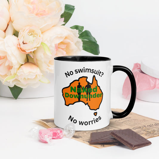 Naked Downunder No Swimsuit, No Worries Mug with Colour Inside