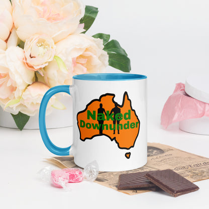 Naked Downunder Mug with Colour Inside – Blue