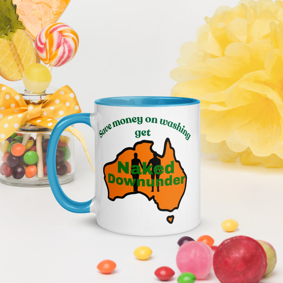 Naked Downunder Save Money on Washing Mug with Colour Inside