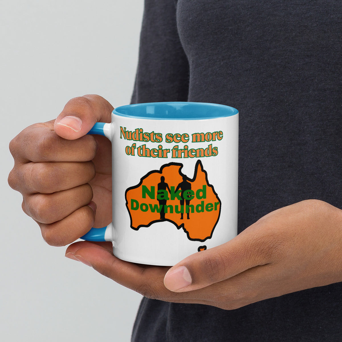 Naked Downunder Nudists see more of their friends NDU Mug with Colour Inside