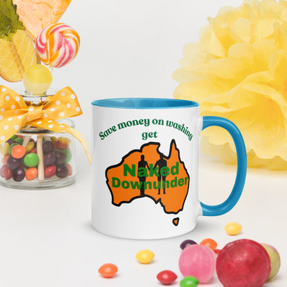 Naked Downunder Save Money on Washing Mug with Colour Inside – Blue