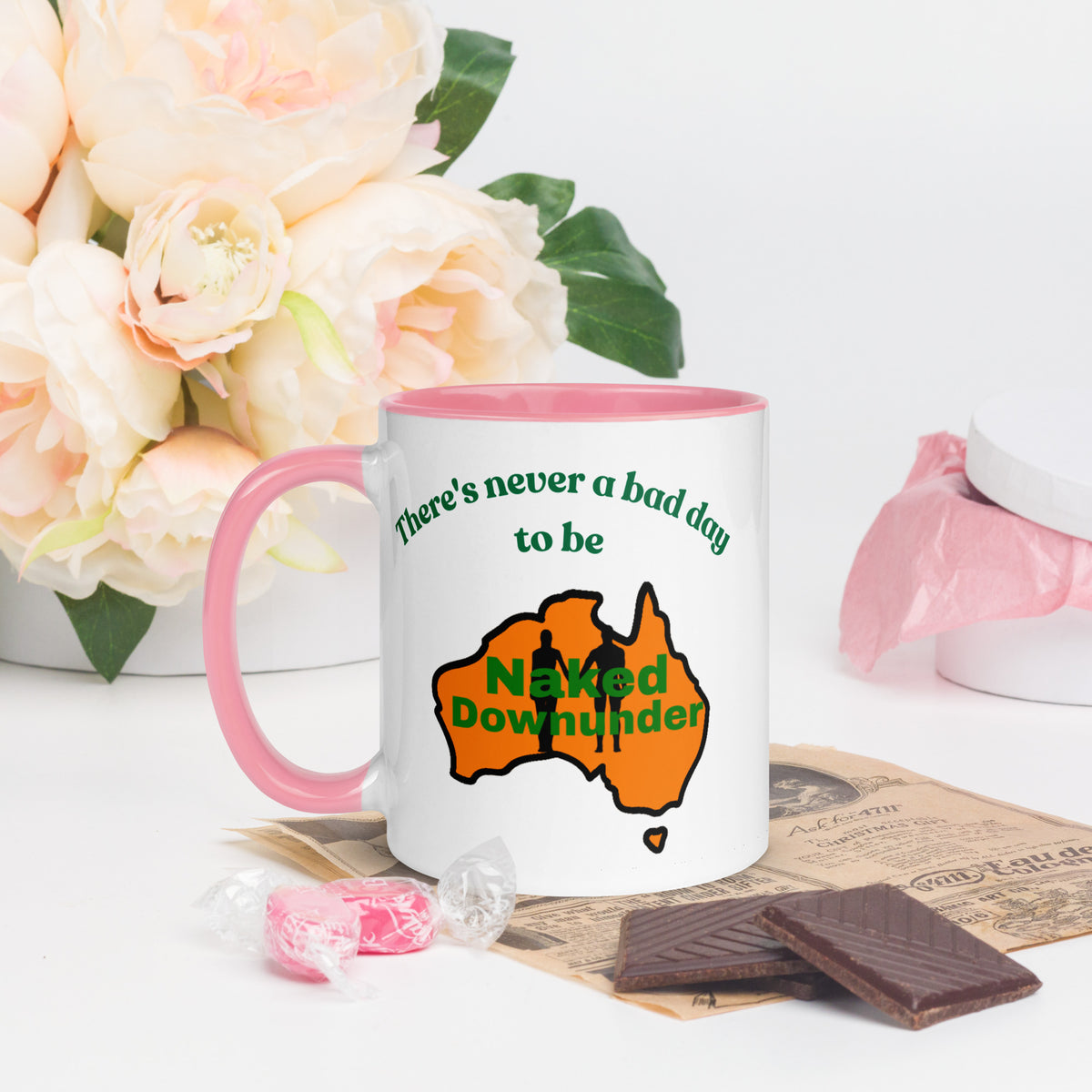 Naked Downunder There's Never a Bad Day to Be Naked Downunder Mug with Colour Inside