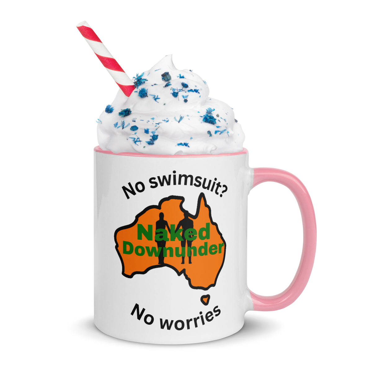 Naked Downunder No Swimsuit, No Worries Mug with Colour Inside