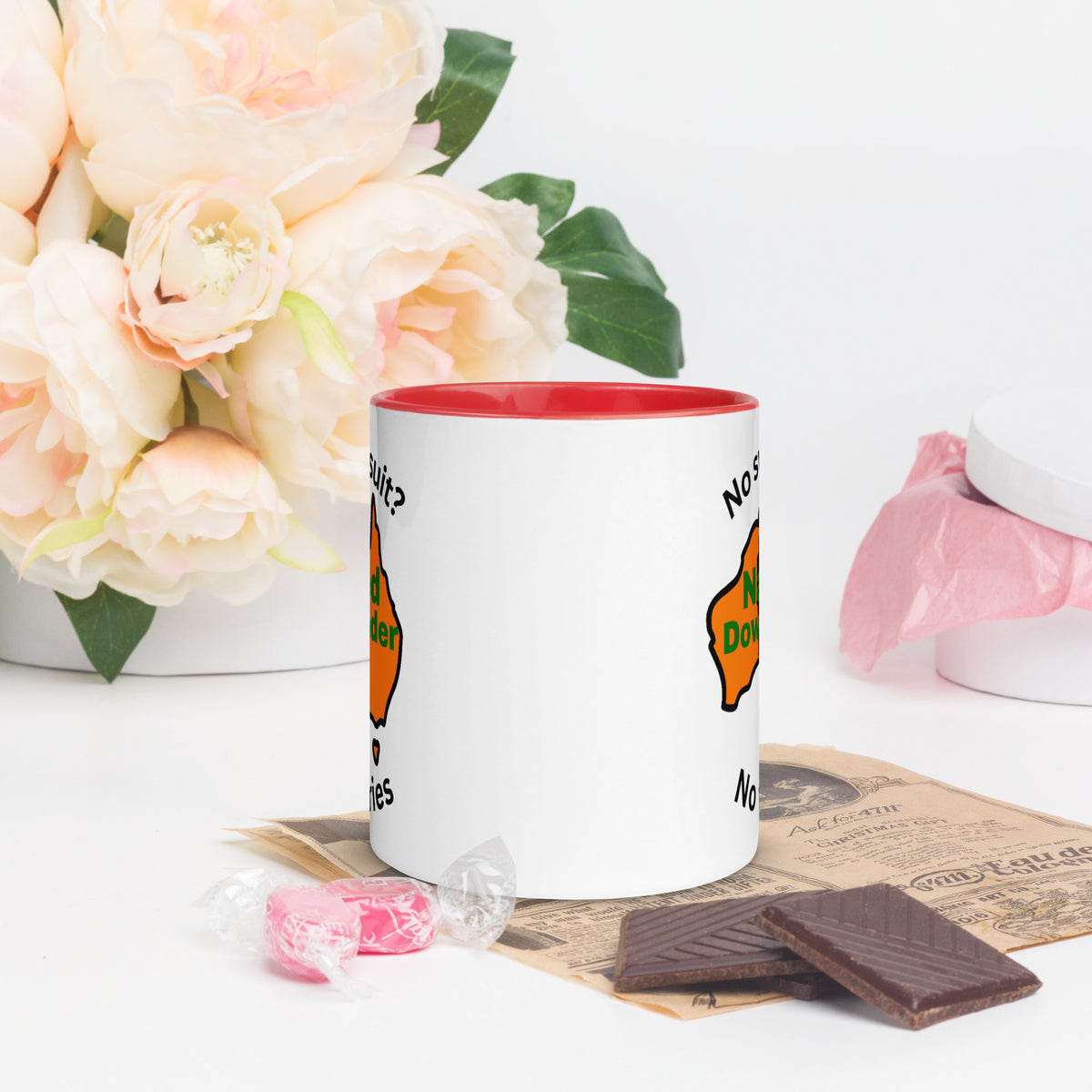 Naked Downunder No Swimsuit, No Worries Mug with Colour Inside