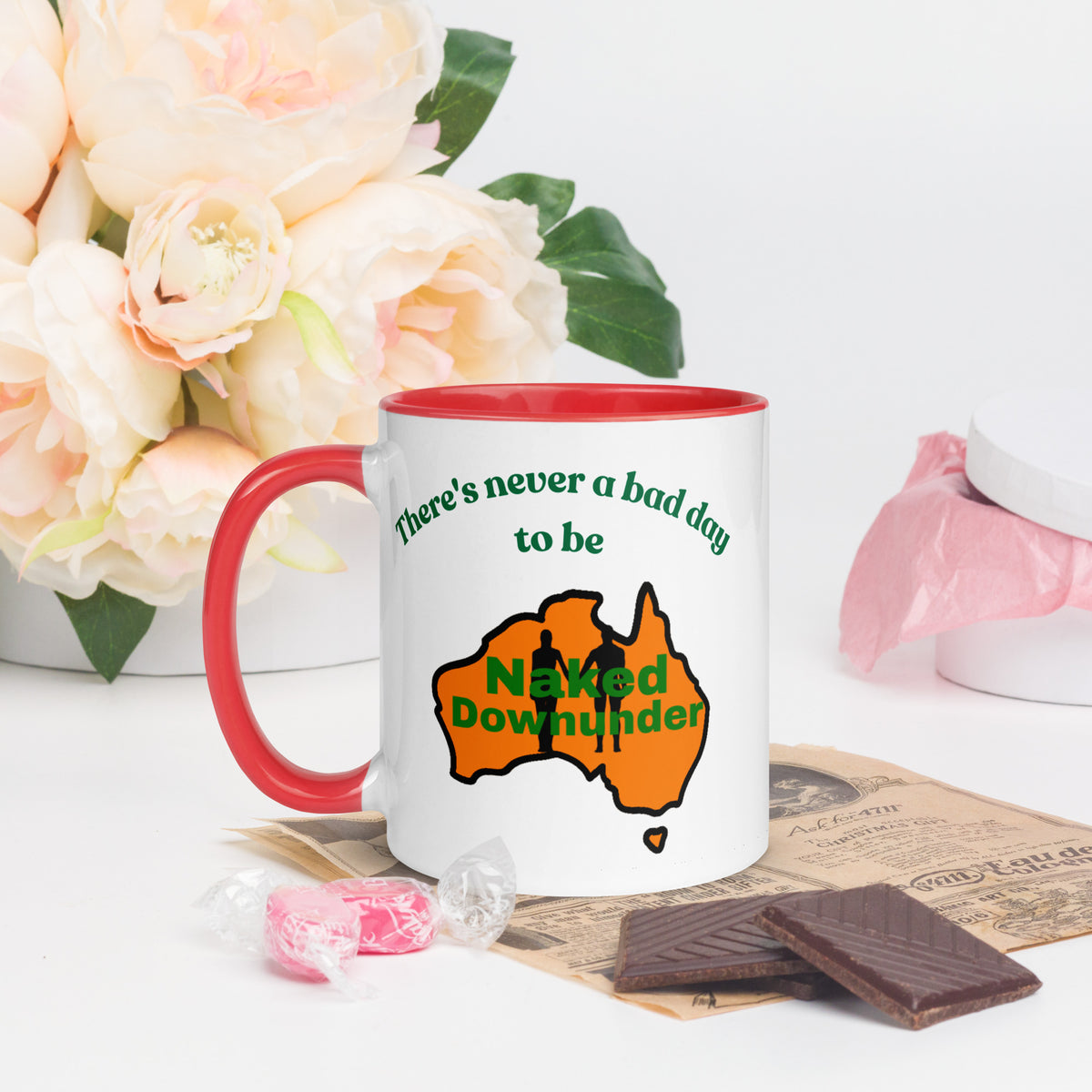 Naked Downunder There's Never a Bad Day to Be Naked Downunder Mug with Colour Inside