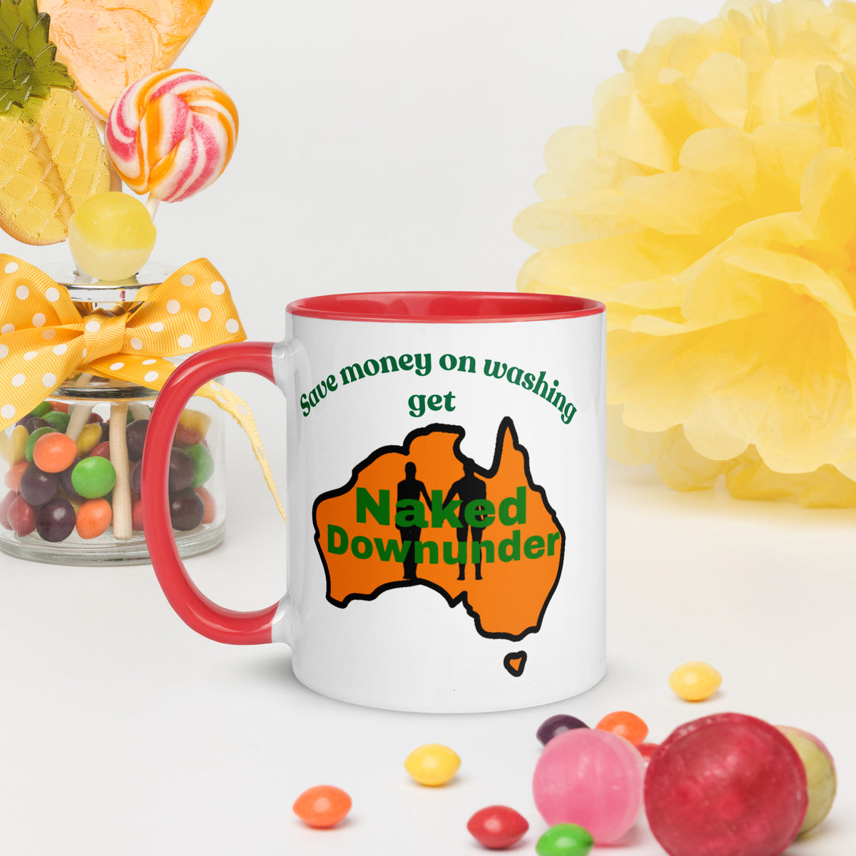 Naked Downunder Save Money on Washing Mug with Colour Inside
