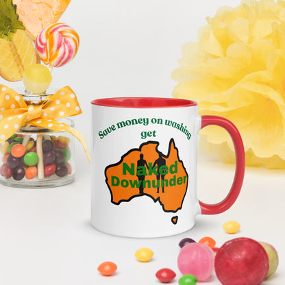 Naked Downunder Save Money on Washing Mug with Colour Inside – Red