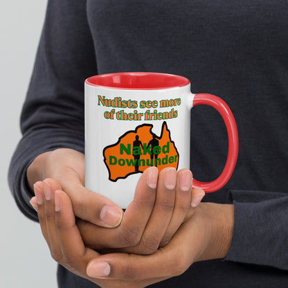 Naked Downunder Nudists see more of their friends NDU Mug with Colour Inside – Red